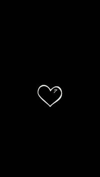 a white heart on a black background